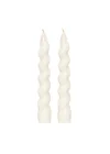 Yılbaşı 2li Twirl Glow Beyaz Şamdan Mum Seti (18 cm)