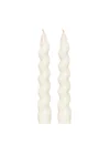 Yılbaşı 2li Twirl Glow Beyaz Şamdan Mum Seti (18 cm)