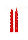 Yılbaşı 2li Twirl Glow Kırmızı Şamdan Mum Seti (18 cm)