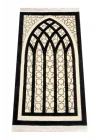 Yıldız Desenli Şönil Seccade - Siyah