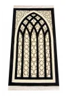 Yıldız Desenli Şönil Seccade - Siyah