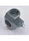 Yonca Plus Gri Üçlü Topraklı Priz Çarpma Karşıtı