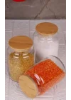 Zone - 12li Cam Saklama Kabı 800ml Vakumlu Bambu Kapaklı