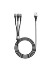 ZR-43 3in1 USB-A to Lightning – Type-C – Micro Şarj ve Data Kablosu 20W 1.5M Siyah