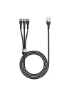 ZR-43 3in1 USB-A to Lightning – Type-C – Micro Şarj ve Data Kablosu 20W 1.5M Siyah