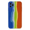 Mey İthalat®   iPhone 11 Pro Kılıf Ebruli Lansman Silikon - Mavi-Turuncu