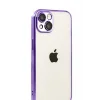 Mey İthalat®   iPhone 15  Lensli Silikon - Mor