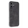 Mey İthalat®   iPhone 16 Plus Kılıf Aras Deri Kapak - Siyah