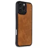 Mey İthalat®   iPhone 16 Pro Kılıf Aras Deri Kapak - Taba