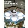 Mey İthalat® USB ve Solar Şarjlı Katlanabilir 5 Taraflı LED Lamba