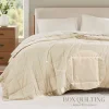 Windom Luxury Microfiber Down Alternative Blanket with 3M Moisture Management Ivory 108x90 King Size Quilted Premium Soft Cozy 3M Scotchgard Moisture Microfiber For Bed, Couch or Sofa