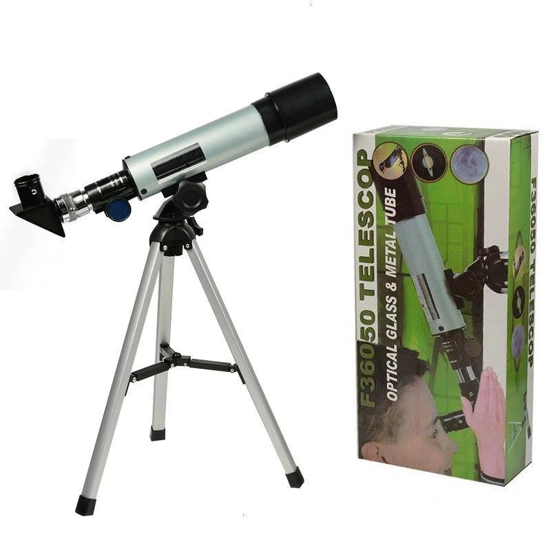 50x360 Mini Teleskop Kara Uzay Teleskobu Aliminyum Gvde Tripodlu