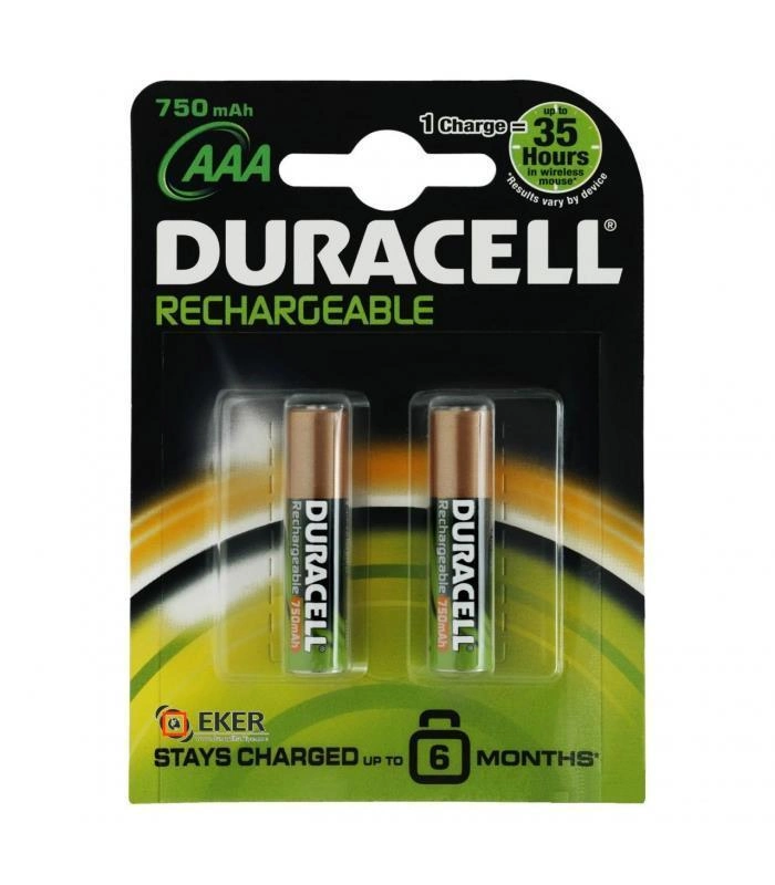 Mey İthalat® Duracell Şarjedilebilir İnce Kalem Pil 2'li AAA 750 mAh