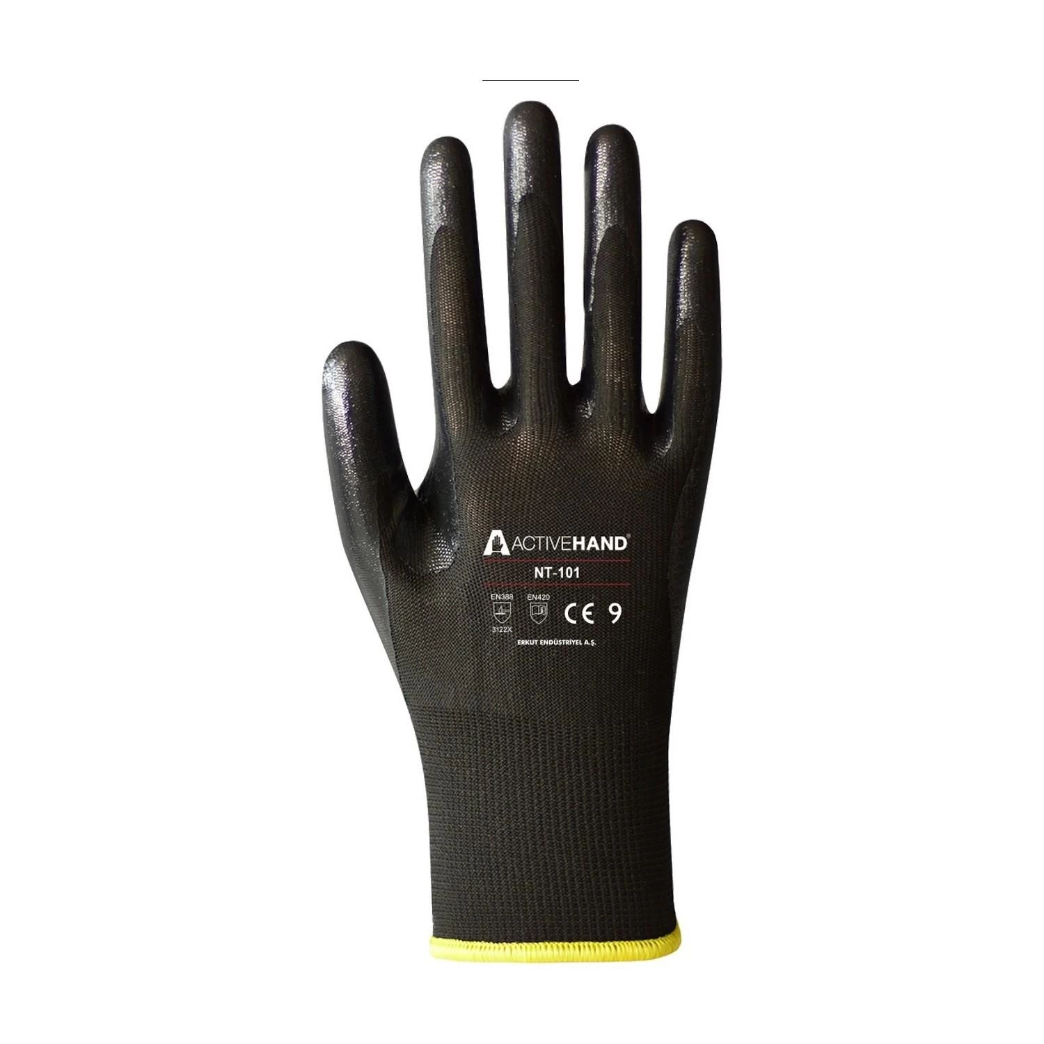 Mey İthalat® Active NT 101 PU Siyah Nitril Eldiven 10 Numara