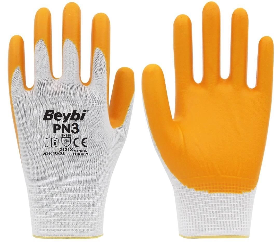 Mey İthalat® Beybi PN3 Nitril Sarı İş Eldiveni No:9 1 Çift