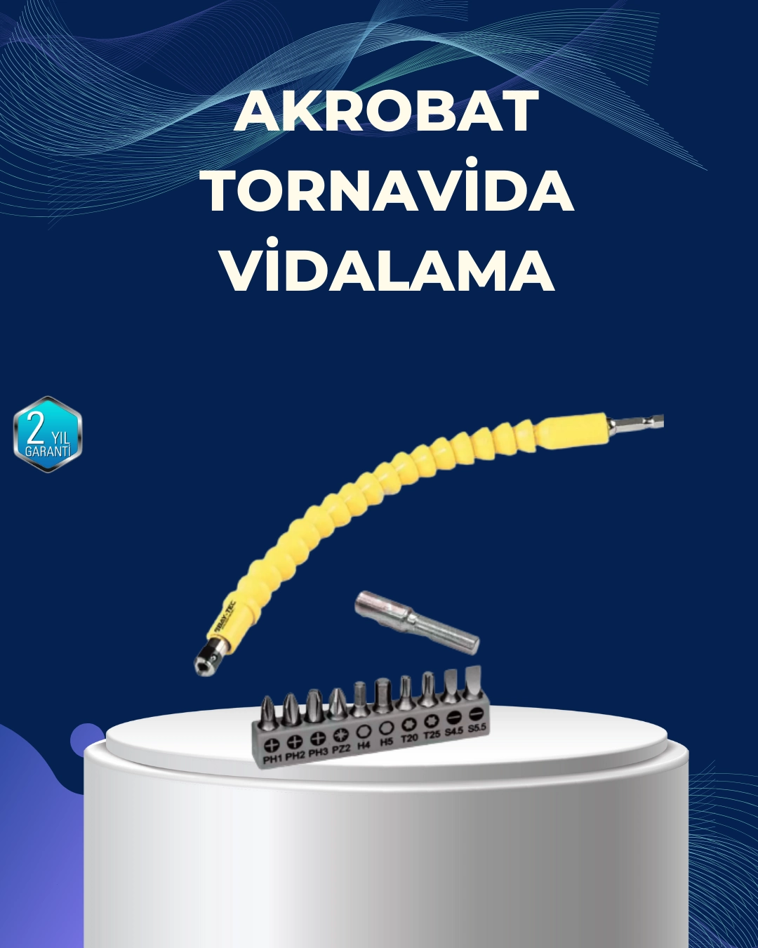 Mey İthalat® 12’li Akrobat Bits Vidalama Seti Esnek Uç Çok Yönlü Kullanım