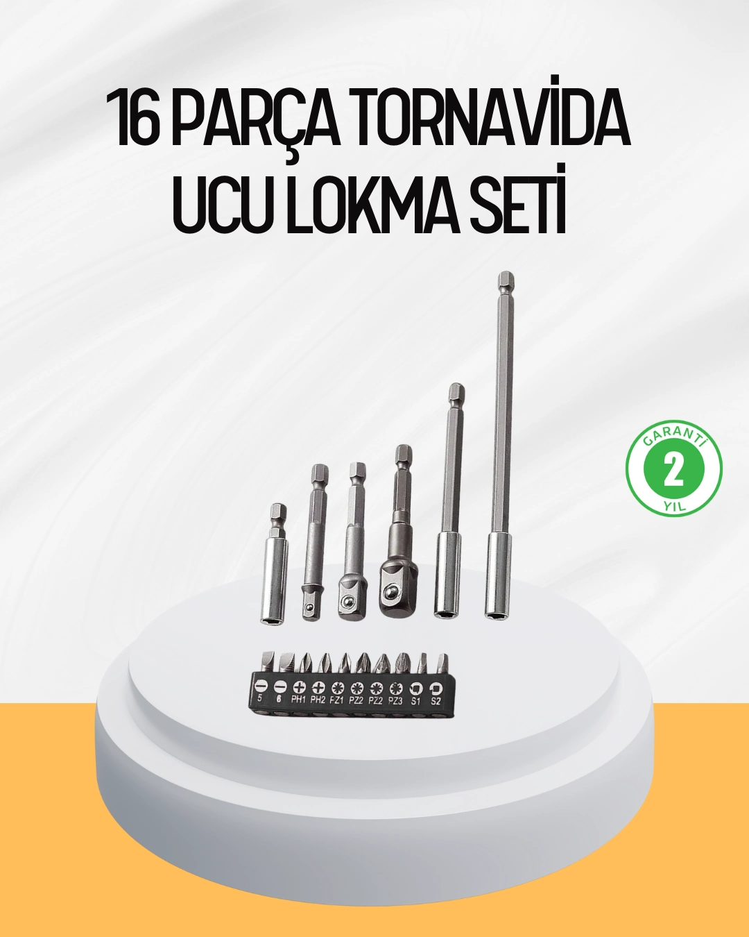 Mey İthalat® Ergonomik 16 Parça Bits Tornavida Uç ve Adaptör Seti