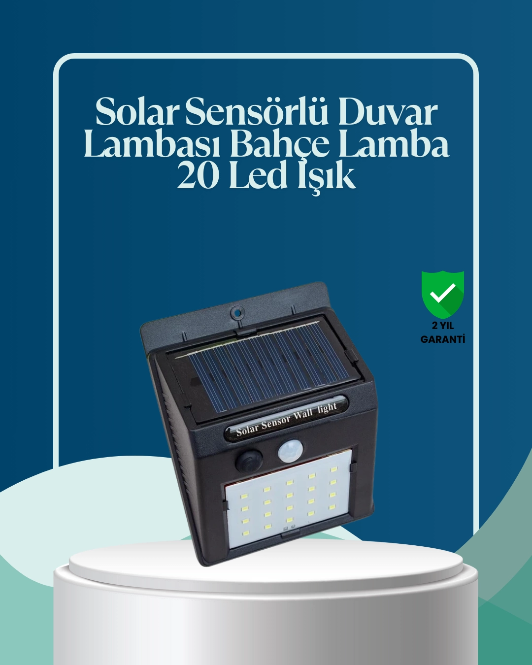 Mey İthalat® Sensörlü 20 LED Solar Duvar Lambası 3 Metre Algılama Mesafesi