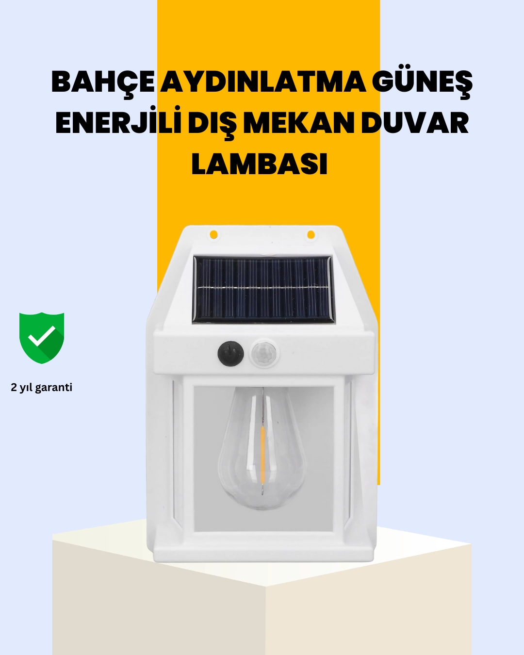 Mey İthalat® Sensörlü Solar Led Dış Duvar Aydınlatma