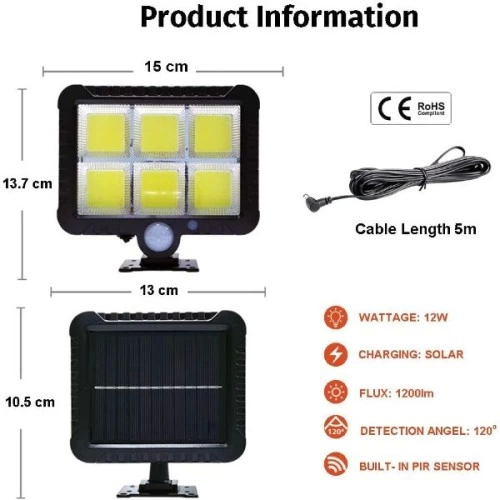 Hareket Sensrl Solar Lamba