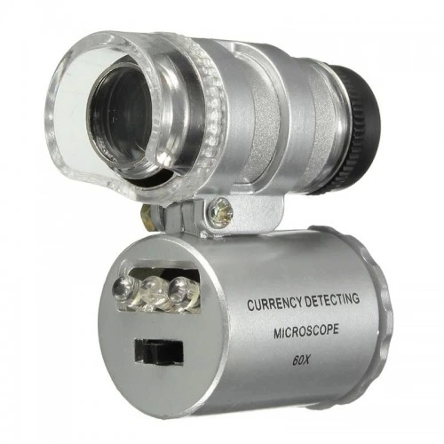 Iphone5 Iin Uyumlu Kapakl Lens Mikroskop Tanabilir Mini Cep Boyutu Led Mikroskop No.9882ip5ii