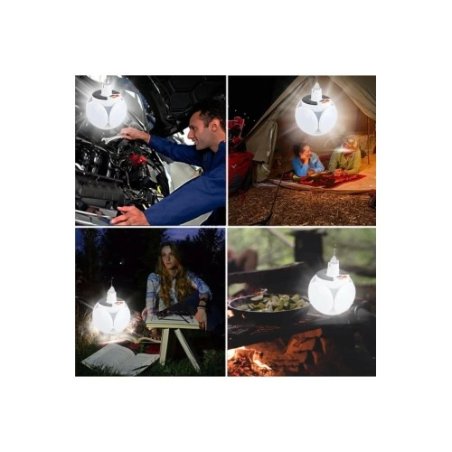 Solar Gne Enerji Ve Usb Sarjl 5 Kanatl Bahe Aydnlatma Led Askl Pratik Kamp Lamba