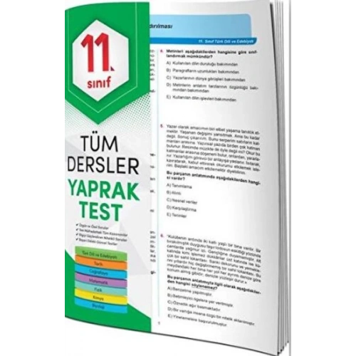 11. Sınıf Tüm Dersler Yaprak Test