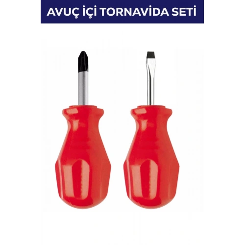 2li Avuç Içi Tornavida Seti Düz Yıldız