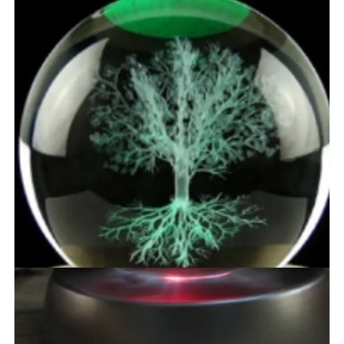 Ağaç Plastik Altlıklı Cam Küre