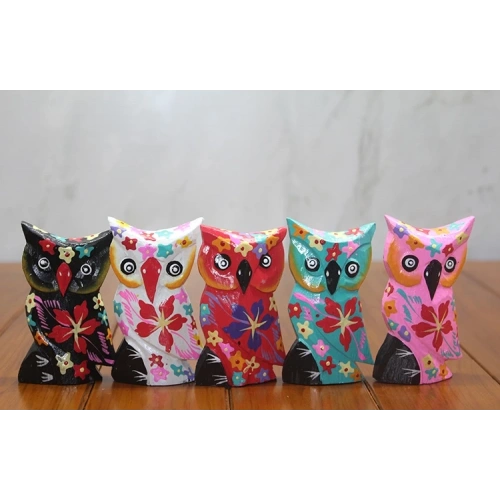 Ahşap 5li Baykuş Seti Polos-20