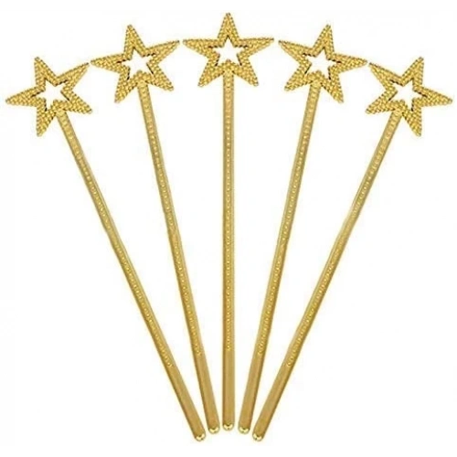 Altın Renk Yıldız Peri Asası Peri Değneği 34 Cm 1 Adet