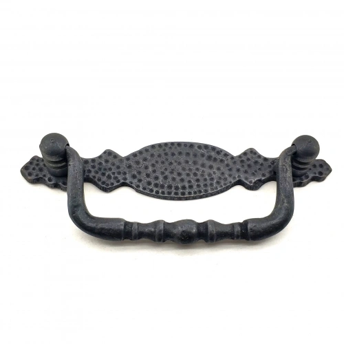 Antika Tarz Dekoratif Pirinç Dövme Sallantı Kapı Kulbu - 43x118 Mm, Oksit