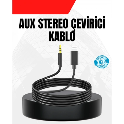 BFS 1 Metre Lightning to Aux Çevirici Kablo Stereo Ses Yüksek Kalite