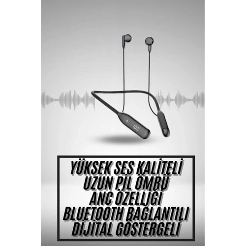 BFS 100 Saat Kablolu Boyun Askılı Dijital Göstergeli Bluetooth Kulaklık