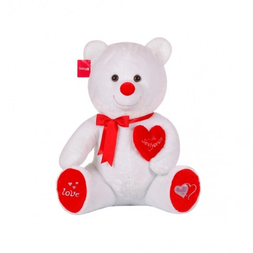 BFS 1054B  Tıkıl Ayı 70 cm Beyaz-Selay Oyuncak