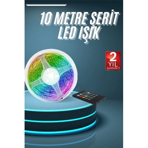 BFS 10M Şerit Led İç Mekan Renkli Rgb Şerit Led Kumandalı