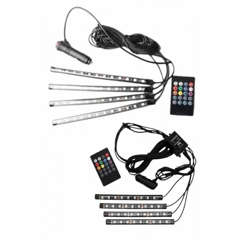 BFS 12Lİ Şerit Led Işık RGB Sese ve Müziğe Duyarlı Araç İçi Ayak Altı