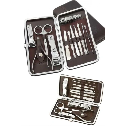 BFS 12 Parça Manikür Pedikür Seti Tırnak Bakımı Nasır Temizleme El Ayak Bakımı