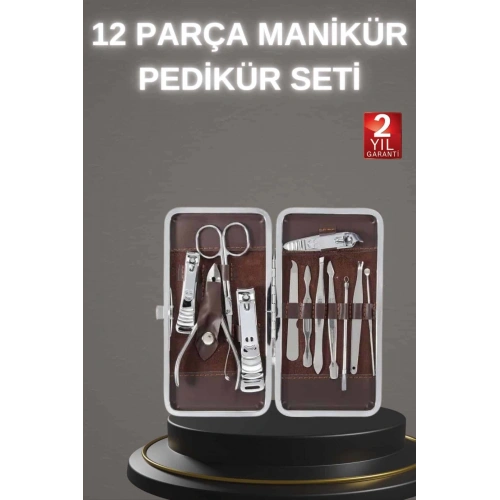 BFS 12 Parça Paslanmaz Çelik Kompakt ve Taşınabilir Manikür Makası Tırnak Makası