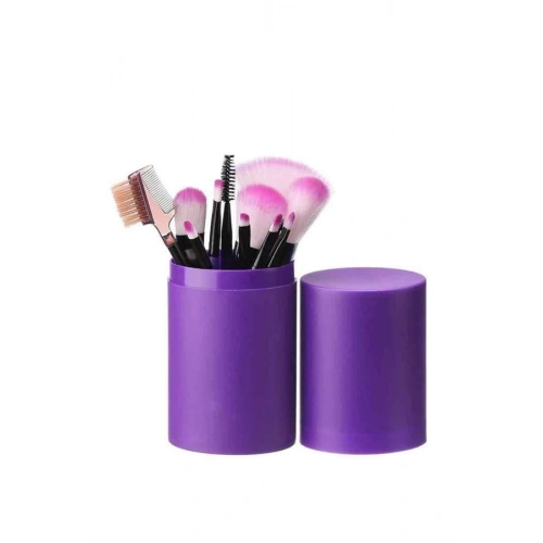 BFS 12 Parça Profesyonel Makyaj Seti Yumuşak Kıllı Yüz ve Göz Makyajına Uygun