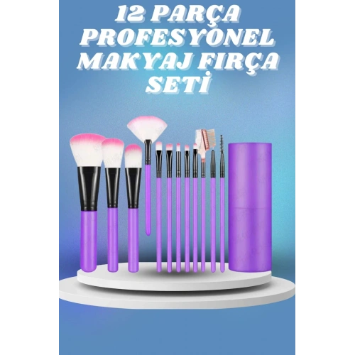 BFS 12 Parça Yumuşak Uçlu Makyaj Fırça Set-Göz ve Yüz Makyajı İçin Fırça Seti Profesyonel Makyaj Seti