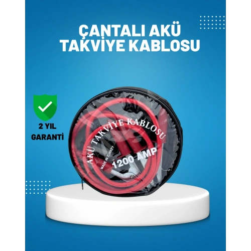 BFS 1200 Amper Akü Takviye Kablosu 2 Metre İzoleli Bakır Uçlu