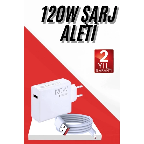 BFS 120W Şarj Aleti Hızlı Çift Turbo Şarj Aleti Seti Beyaz