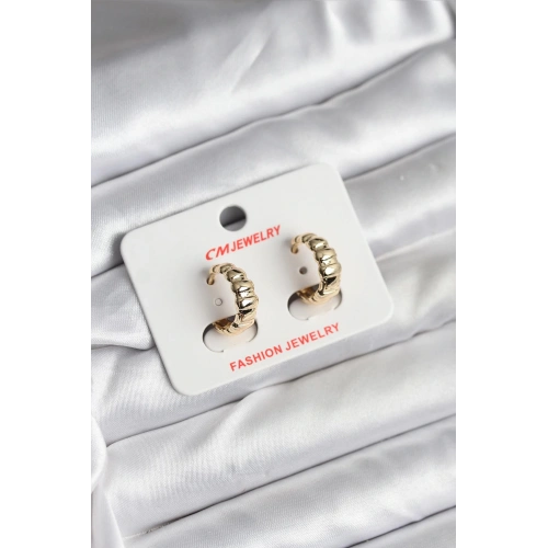 BFS 14K Gold Renk Kaplama CM Kadın Küpe