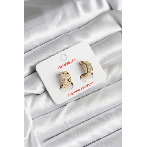 BFS 14K Gold Renk Kaplama CM Kadın Küpe