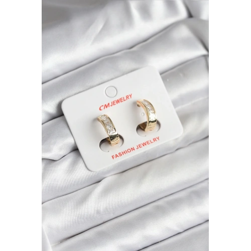 BFS 14K Gold Renk Kaplama CM Kadın Küpe