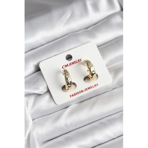 BFS 14K Gold Renk Kaplama CM Kadın Küpe