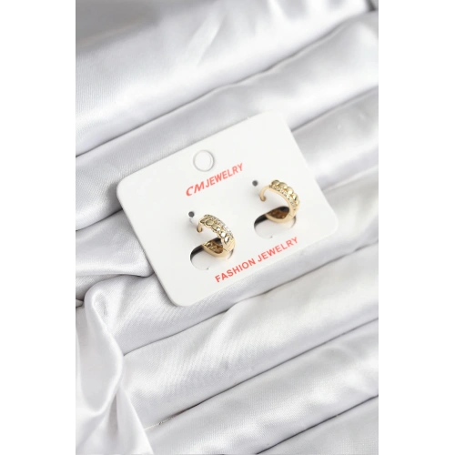 BFS 14K Gold Renk Kaplama CM Kadın Küpe