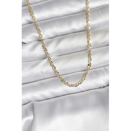 BFS 14K Gold Renk Kaplama Ezme Plaka Model CM Kadın Kolye