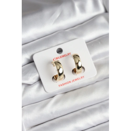 BFS 14K Gold Renk Kaplama Halka CM Kadın Küpe